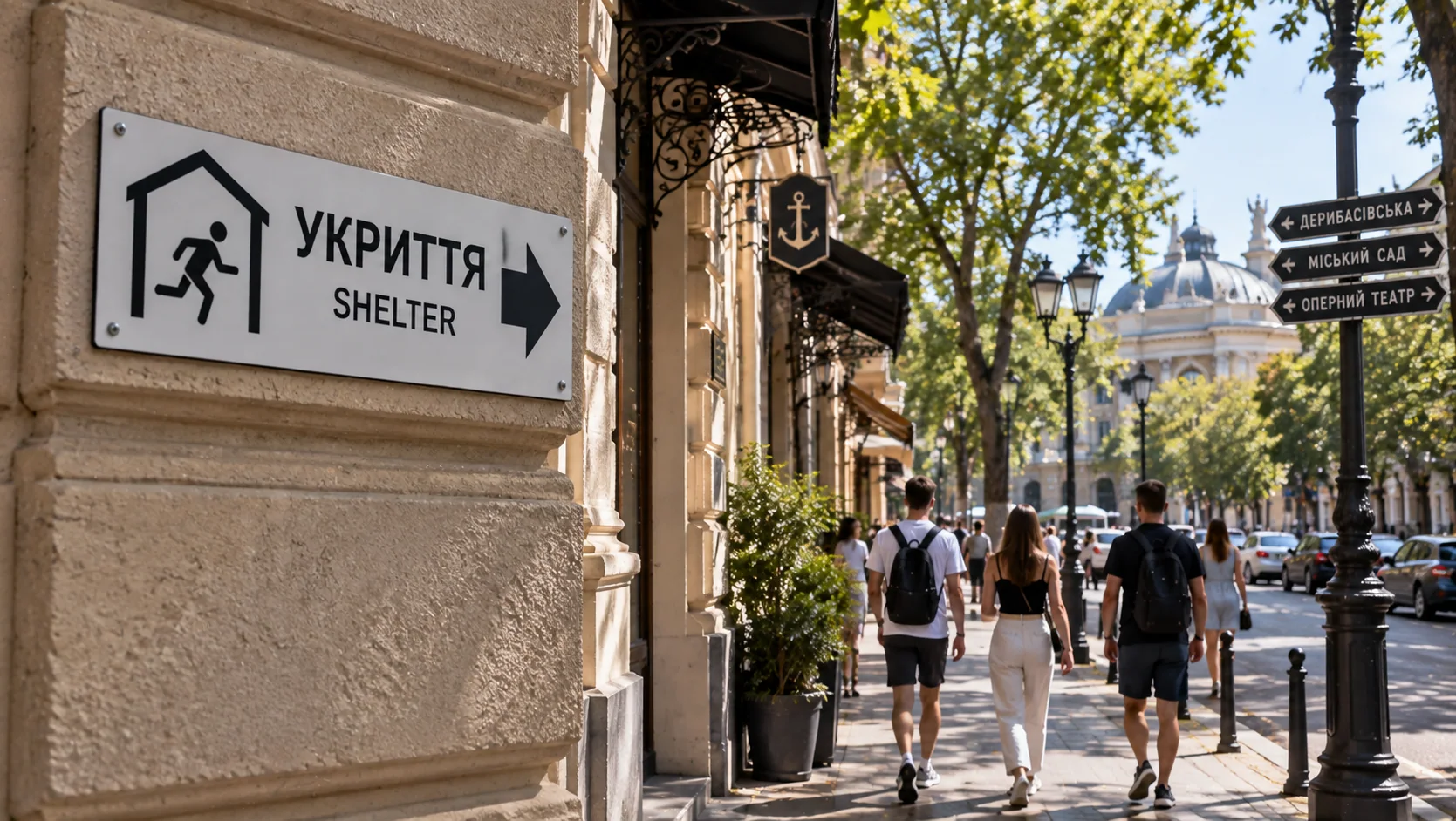 Ілюстрація міського покажчика укриття